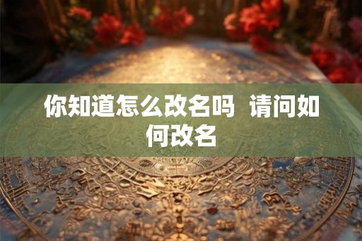 你知道怎么改名吗  请问如何改名