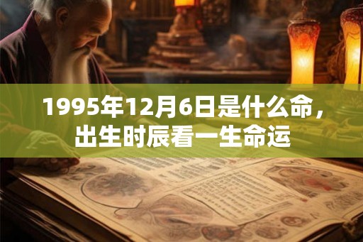 1995年12月6日是什么命，出生时辰看一生命运