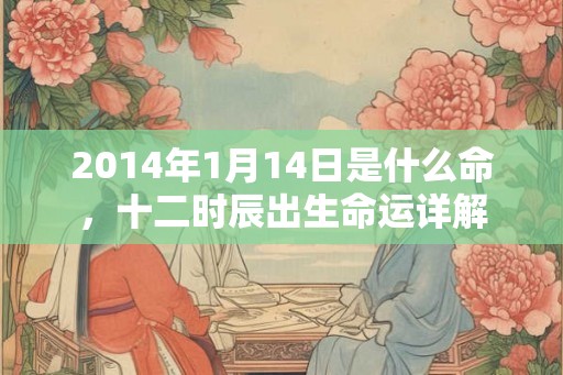2014年1月14日是什么命，十二时辰出生命运详解