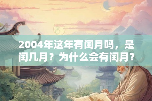 2004年这年有闰月吗，是闰几月？为什么会有闰月？