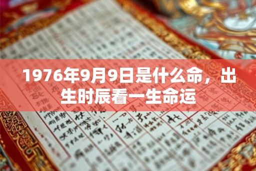 1976年9月9日是什么命，出生时辰看一生命运