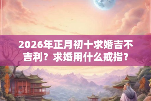 2026年正月初十求婚吉不吉利？求婚用什么戒指？