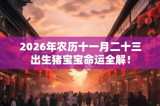 2026年农历十一月二十三出生猪宝宝命运全解！