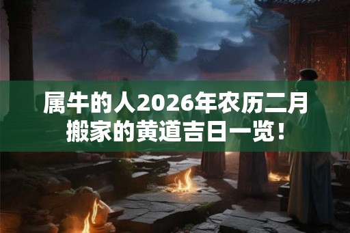 属牛的人2026年农历二月搬家的黄道吉日一览！