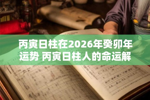 丙寅日柱在2026年癸卯年运势 丙寅日柱人的命运解析