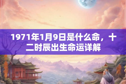 1971年1月9日是什么命，十二时辰出生命运详解