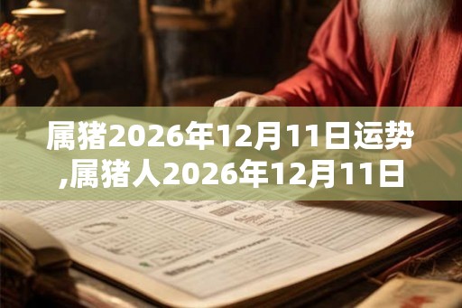 属猪2026年12月11日运势,属猪人2026年12月11日财运,生肖猪2026年12月11日运势