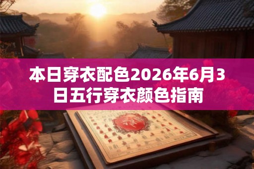 本日穿衣配色2026年6月3日五行穿衣颜色指南 本日穿衣配色2026年6月3日五行穿衣颜色指南