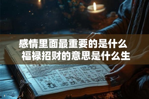感情里面最重要的是什么  福禄招财的意思是什么生肖女