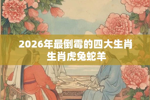 2026年最倒霉的四大生肖 生肖虎兔蛇羊