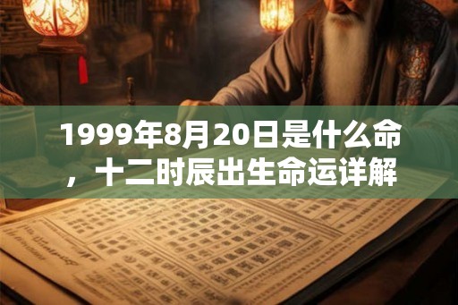 1999年8月20日是什么命，十二时辰出生命运详解