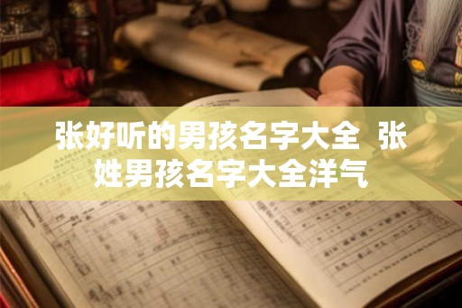 张好听的男孩名字大全  张姓男孩名字大全洋气