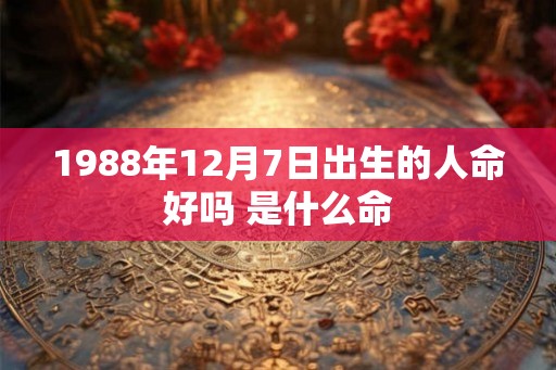 1988年12月7日出生的人命好吗 是什么命 1988年12月7日出生的人命好吗 是什么命
