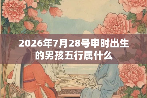 2026年7月28号申时出生的男孩五行属什么
