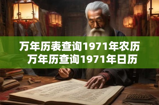 万年历表查询1971年农历  万年历查询1971年日历