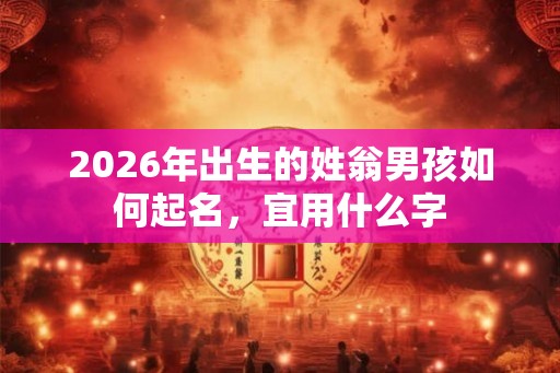 2026年出生的姓翁男孩如何起名，宜用什么字