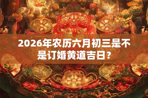2026年农历六月初三是不是订婚黄道吉日? 2026年农历六月初三是不是订婚黄道吉日?