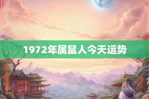 1972年属鼠人今天运势 1972年属鼠人今天运势