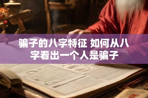 骗子的八字特征 如何从八字看出一个人是骗子