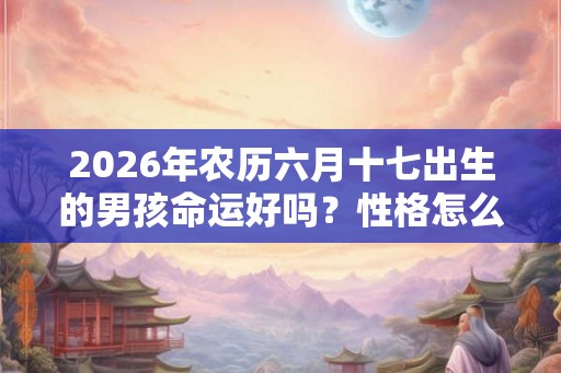 2026年农历六月十七出生的男孩命运好吗？性格怎么样？