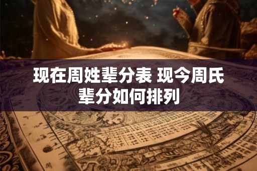 现在周姓辈分表 现今周氏辈分如何排列