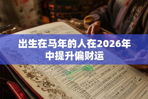 出生在马年的人在2026年中提升偏财运