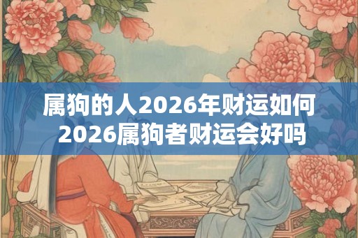 属狗的人2026年财运如何 2026属狗者财运会好吗 属狗的人2026年财运如何 2026属狗者财运会好吗