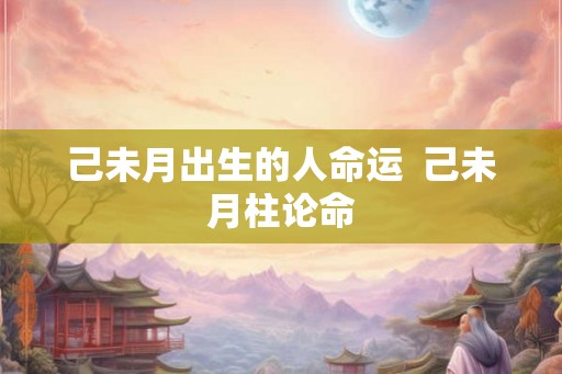 己未月出生的人命运  己未月柱论命