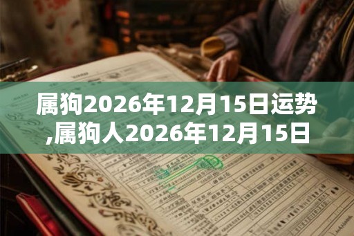 属狗2026年12月15日运势,属狗人2026年12月15日财运,生肖狗2026年12月15日运势