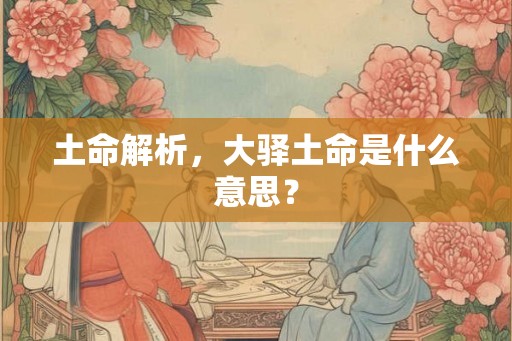 土命解析，大驿土命是什么意思？