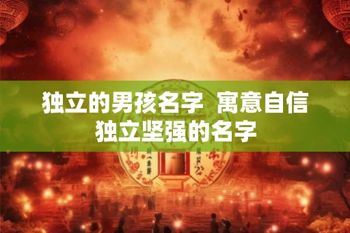 独立的男孩名字  寓意自信独立坚强的名字