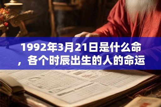 1992年3月21日是什么命，各个时辰出生的人的命运