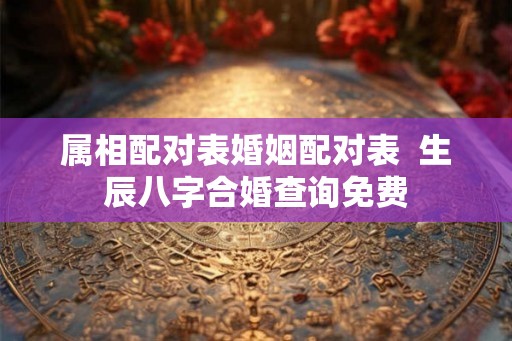 属相配对表婚姻配对表  生辰八字合婚查询免费
