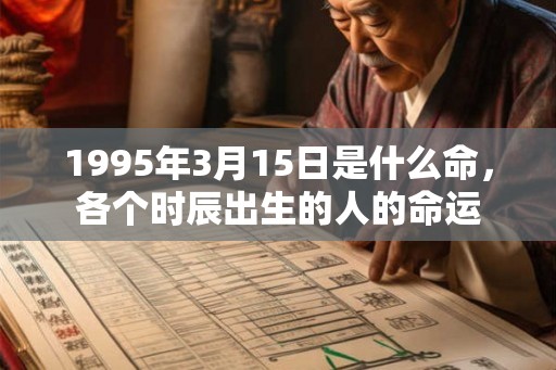1995年3月15日是什么命，各个时辰出生的人的命运