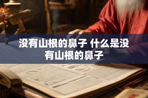 没有山根的鼻子 什么是没有山根的鼻子