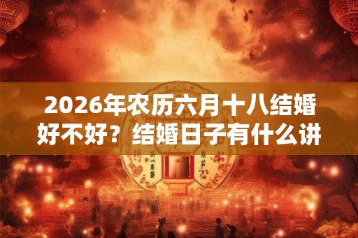 2026年农历六月十八结婚好不好?结婚日子有什么讲究? 2026年农历六月十八结婚好不好?结婚日子有什么讲究?