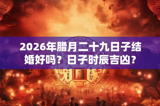 2026年腊月二十九日子结婚好吗？日子时辰吉凶？