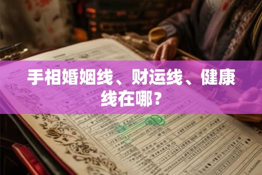 手相婚姻线、财运线、健康线在哪？