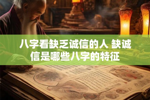 八字看缺乏诚信的人 缺诚信是哪些八字的特征