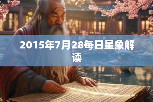 2015年7月28每日星象解读