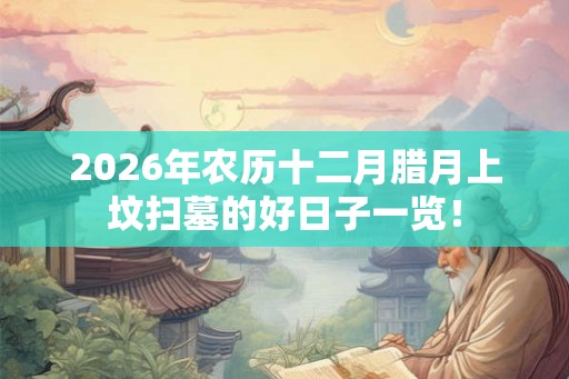 2026年农历十二月腊月上坟扫墓的好日子一览! 2026年农历十二月腊月上坟扫墓的好日子一览!