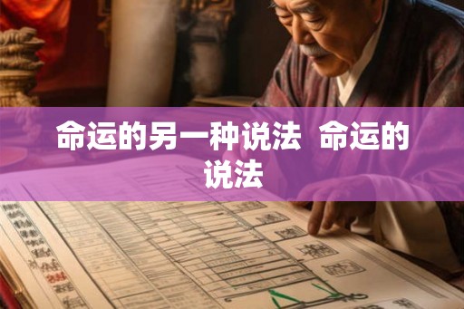 命运的另一种说法  命运的说法