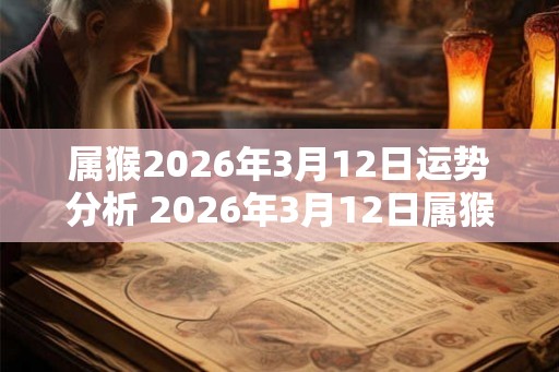 属猴2026年3月12日运势分析 2026年3月12日属猴人运势