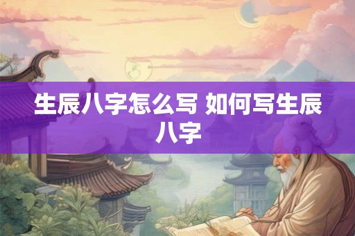 生辰八字怎么写 如何写生辰八字