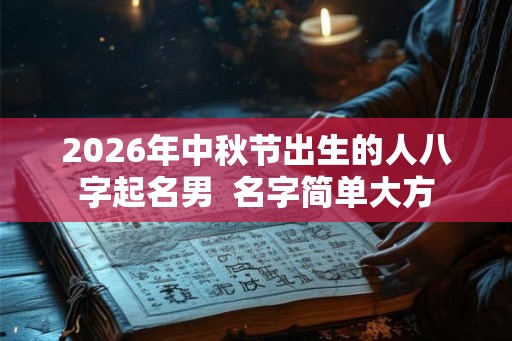 2026年中秋节出生的人八字起名男  名字简单大方