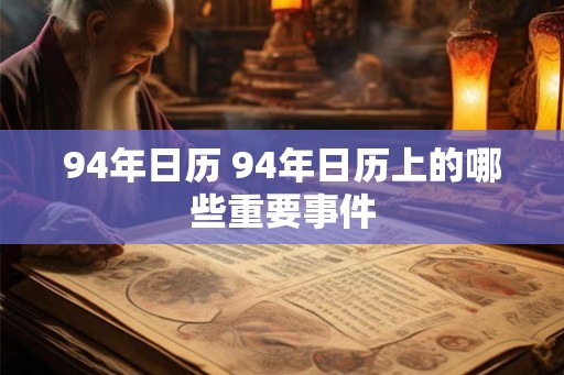 94年日历 94年日历上的哪些重要事件