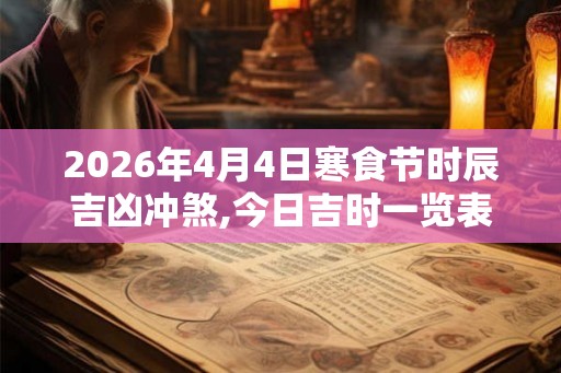 2026年4月4日寒食节时辰吉凶冲煞,今日吉时一览表