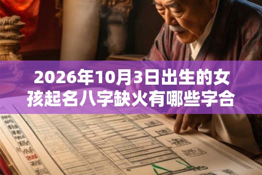 2026年10月3日出生的女孩起名八字缺火有哪些字合适？