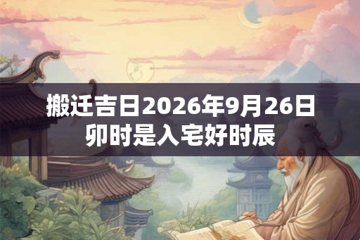 搬迁吉日2026年9月26日卯时是入宅好时辰