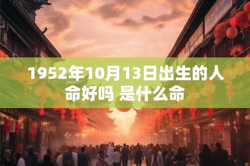 1952年10月13日出生的人命好吗 是什么命 1952年10月13日出生的人命好吗 是什么命